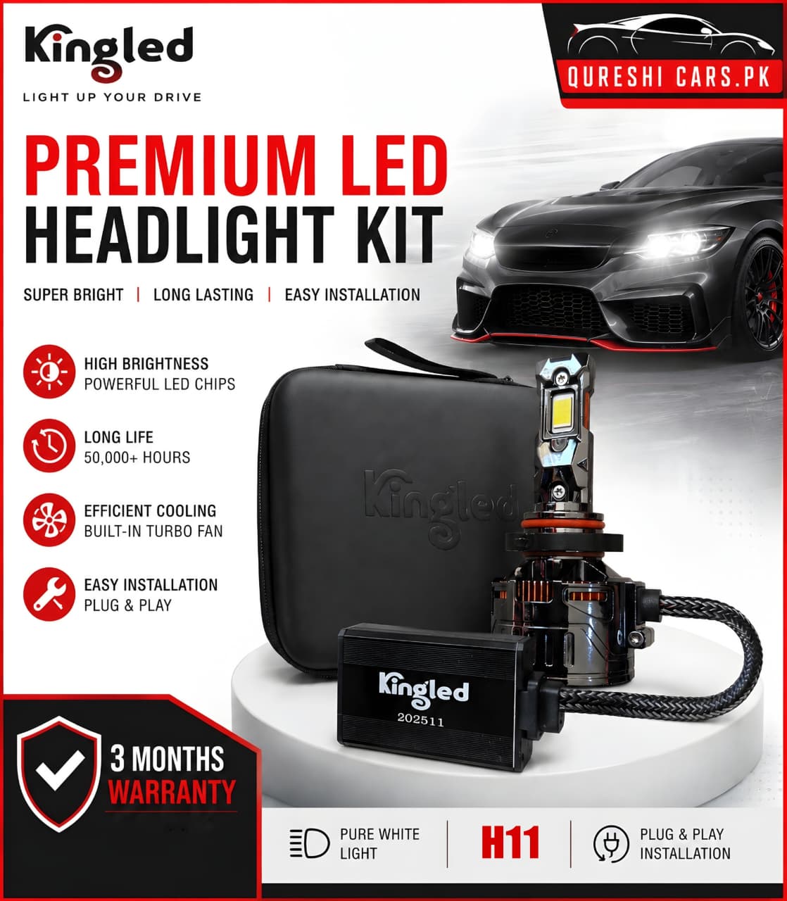King Led Lights - Pakistan's No1 Led Light - Super Bright - H11