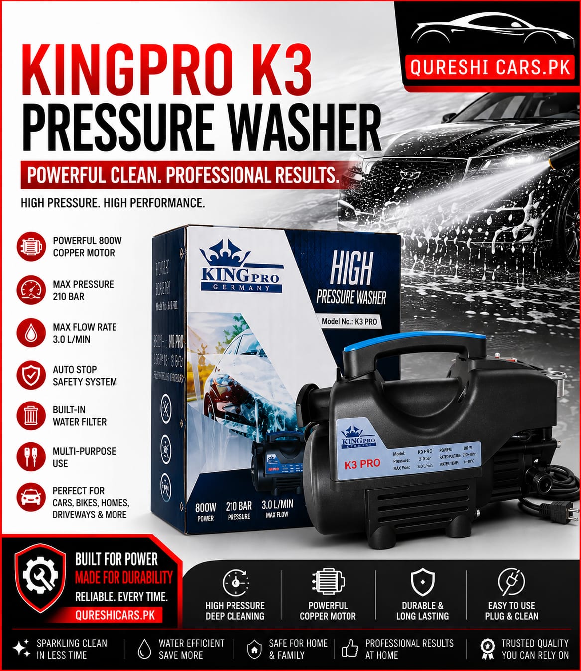 Pressure Washers - King Pro K3 Pro Pressure Washer Germany - qureshicars.pk