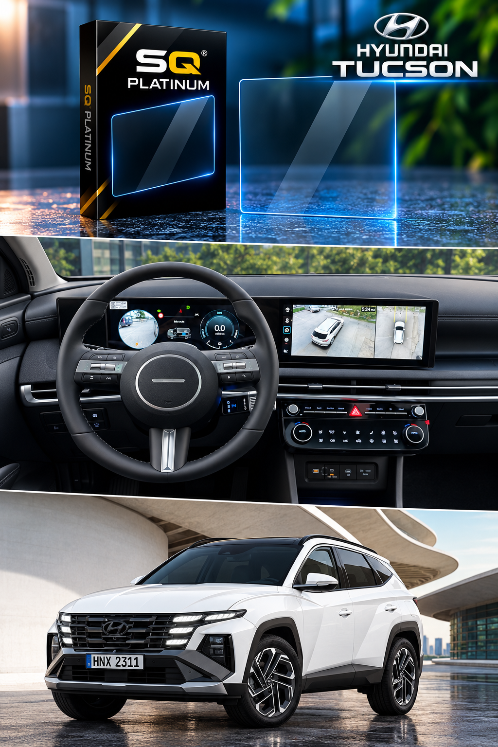 Hyundai Tucson Infotainment Screen Tempered Glass Protector – Premium Screen Guard
