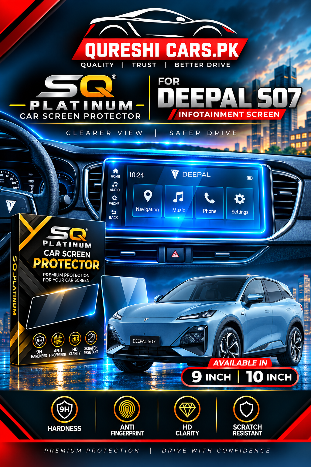 Depal S07 Infotainment Screen Tempered Glass Protector – Premium Screen Guard