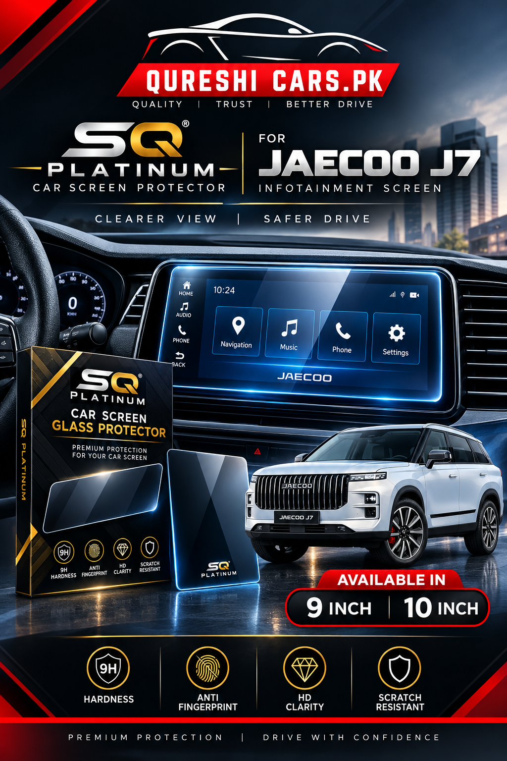 Jaecoo J7 Infotainment Screen Tempered Glass Protector – Premium Screen Guard