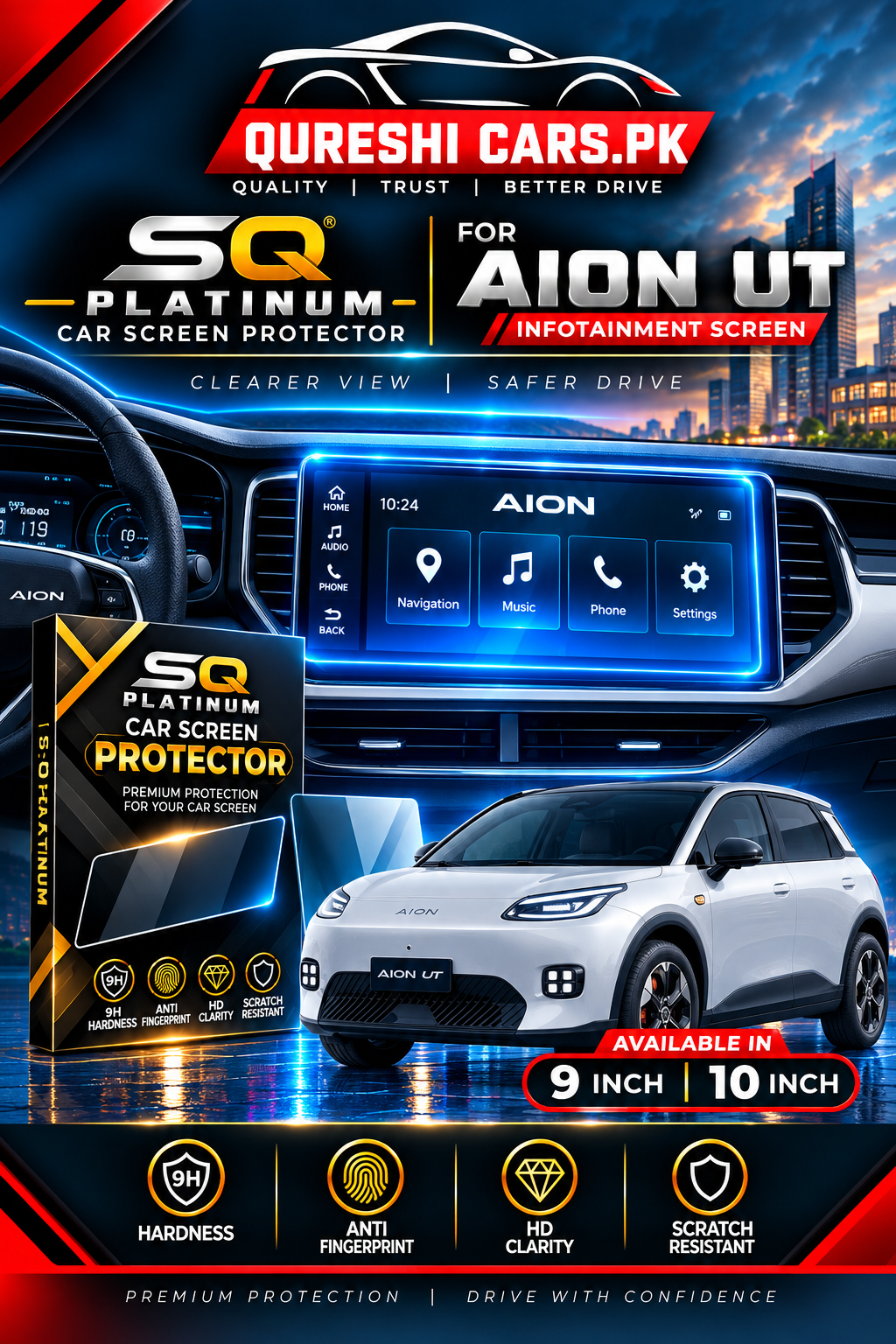 Aion Ut Infotainment Screen Tempered Glass Protector – Premium Screen Guard