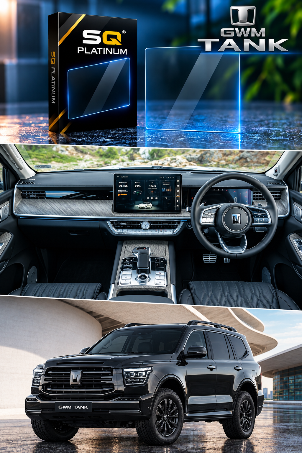 GWM TANK Infotainment Screen Tempered Glass Protector – Premium Screen Guard