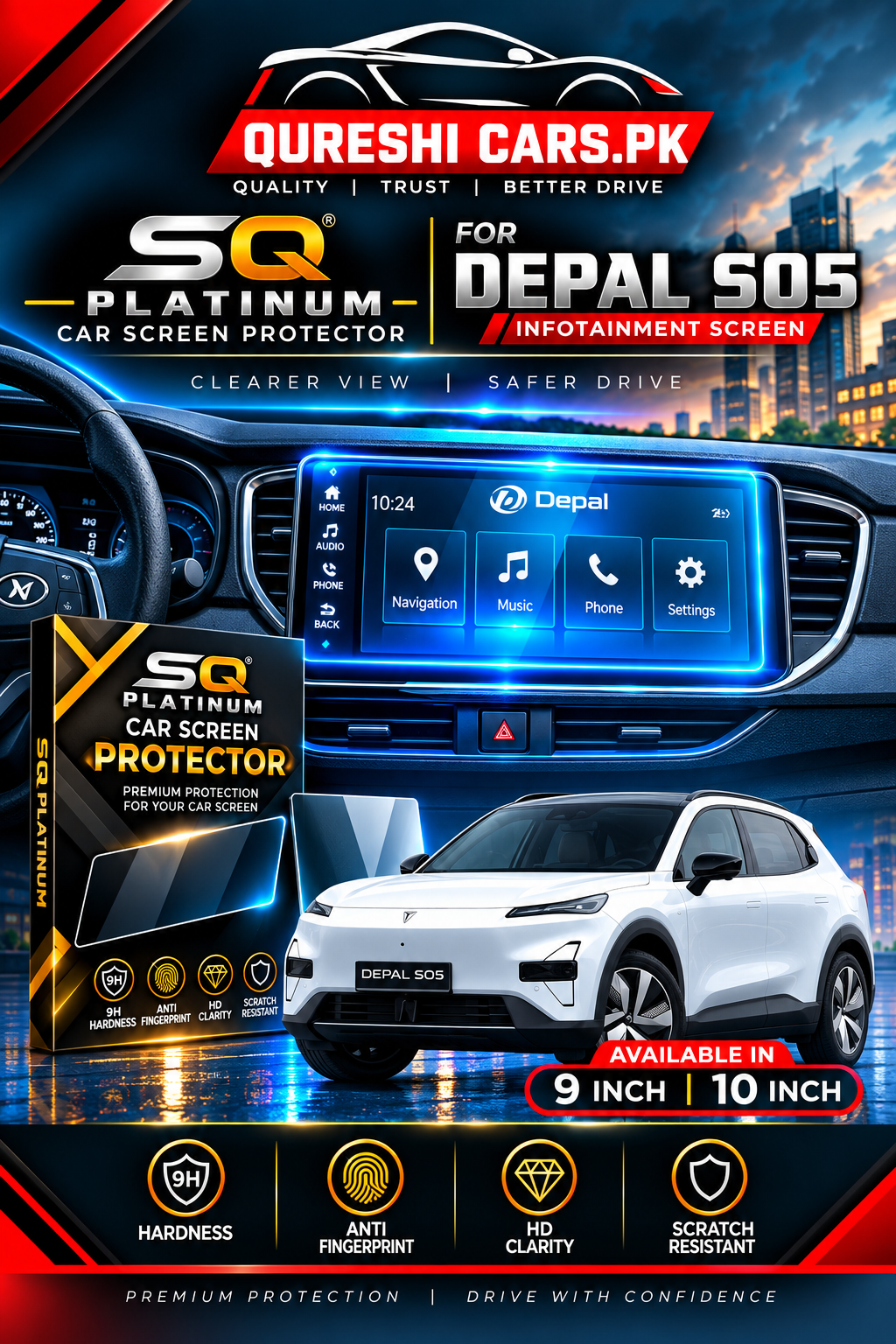 Depal S05 Infotainment Screen Tempered Glass Protector – Premium Screen Guard
