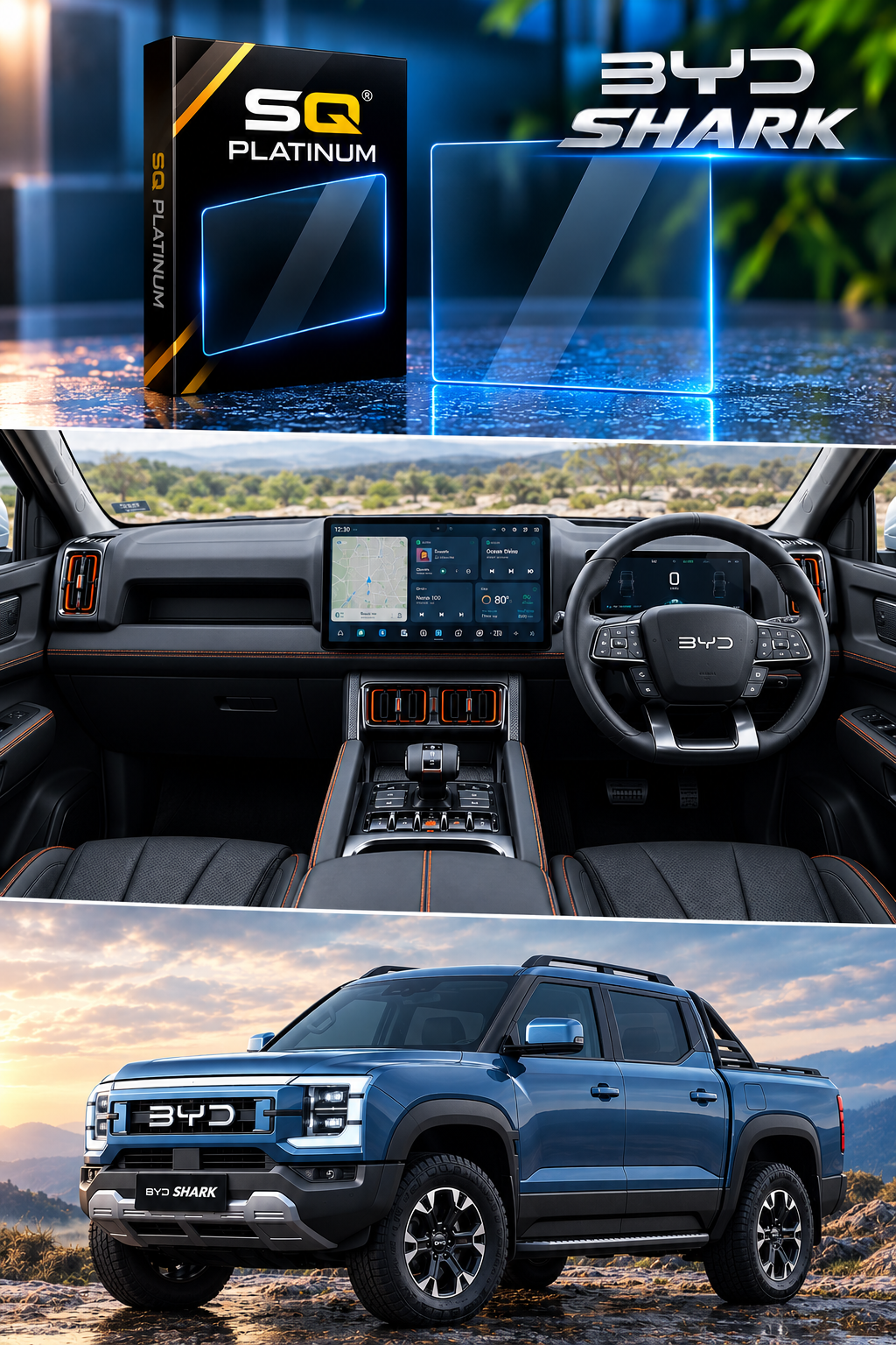BYD Shark Infotainment Screen Tempered Glass Protector – Premium Screen Guard