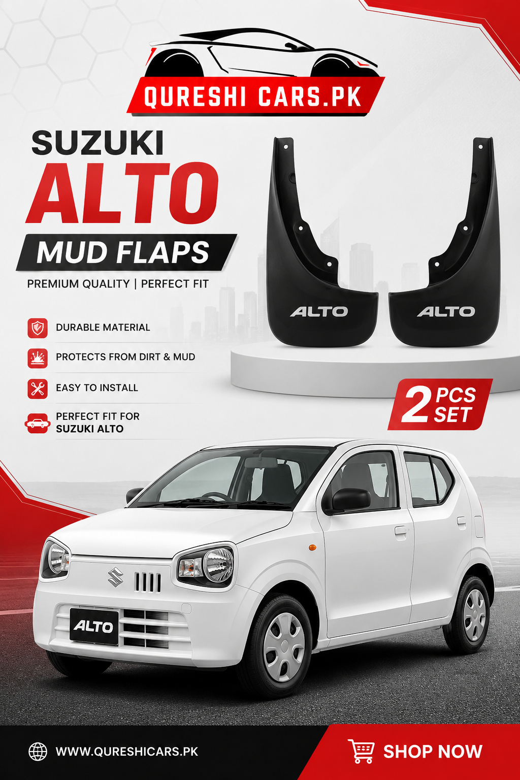 Mud Flaps Suzuki Alto_Premium Quality_ Black