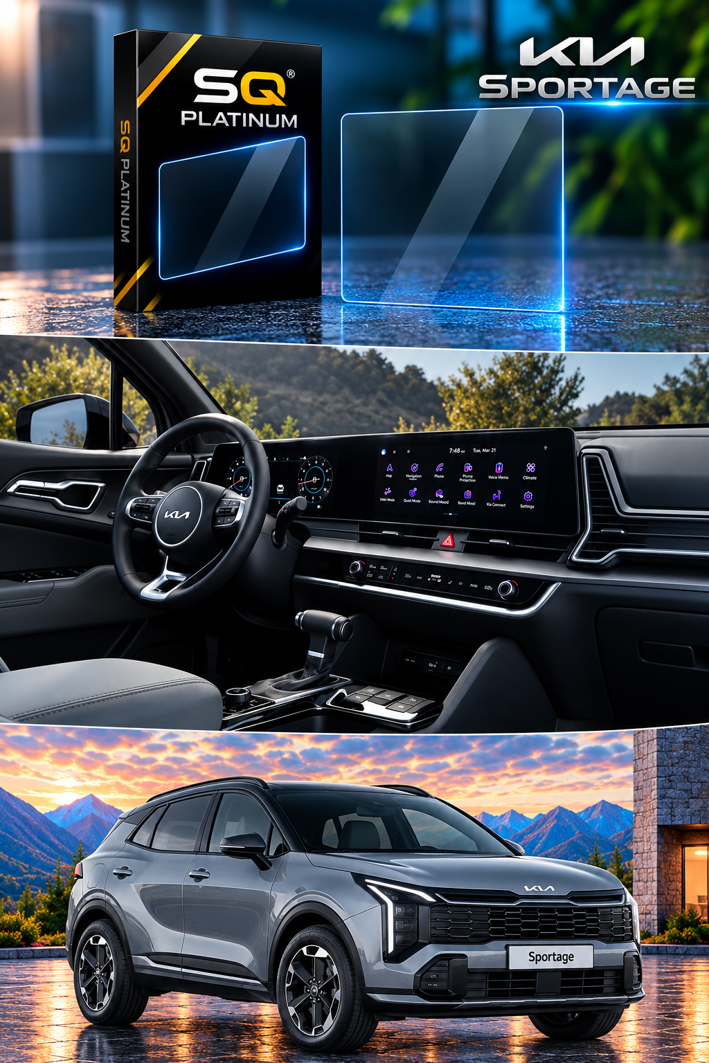 Kia Sportage Infotainment Screen Tempered Glass Protector – Premium Screen Guard
