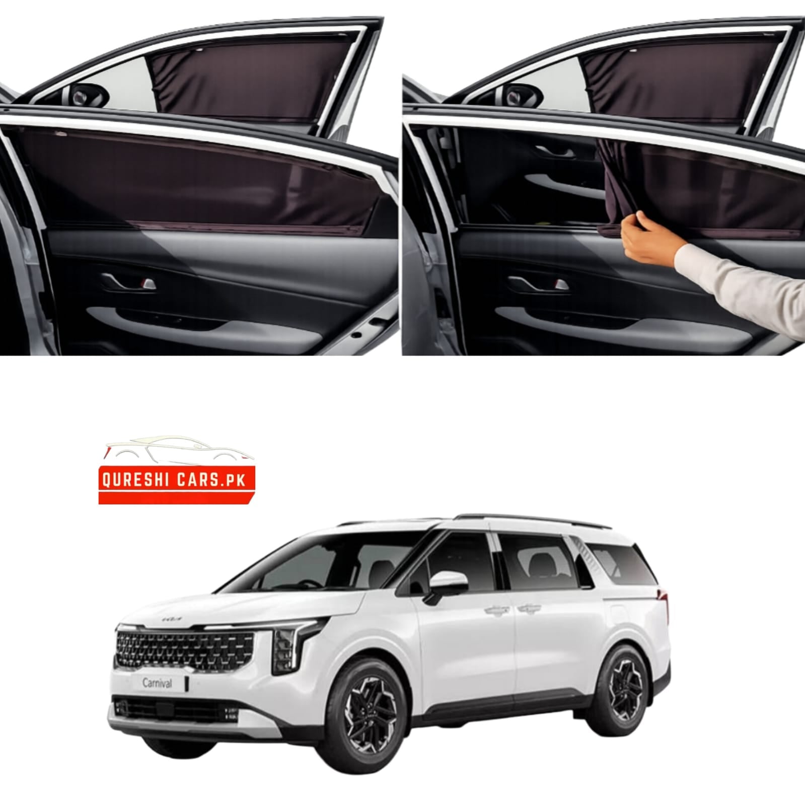 Retractable Sun Shades for Kia Carnival (2015-2026) | UV Protection & Privacy
