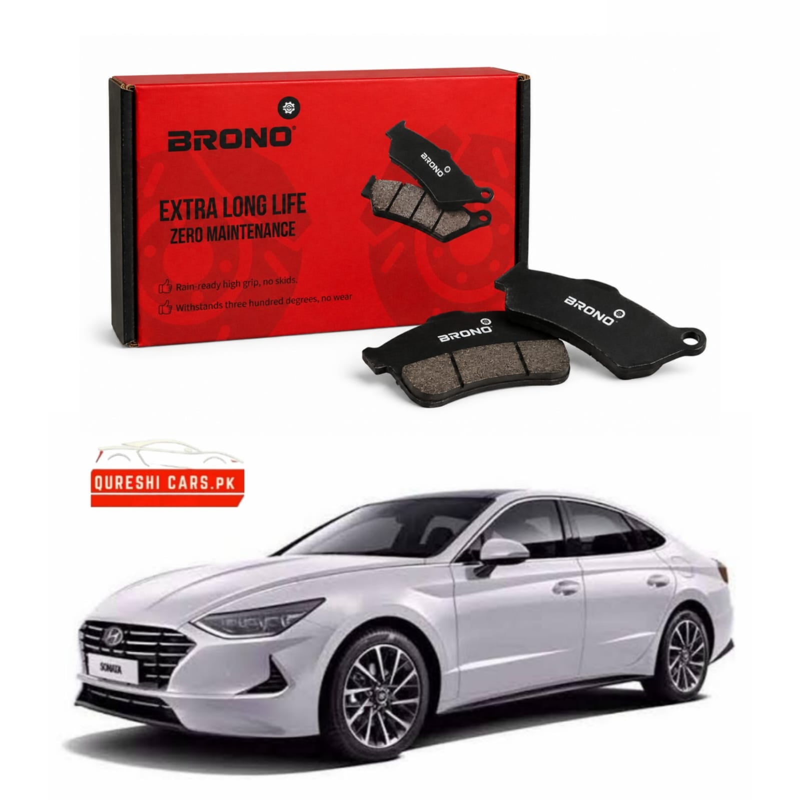 Premium Front Disc Brake Pads (Brono) for Hyundai Sonata | Superior Stopping Power & Performance