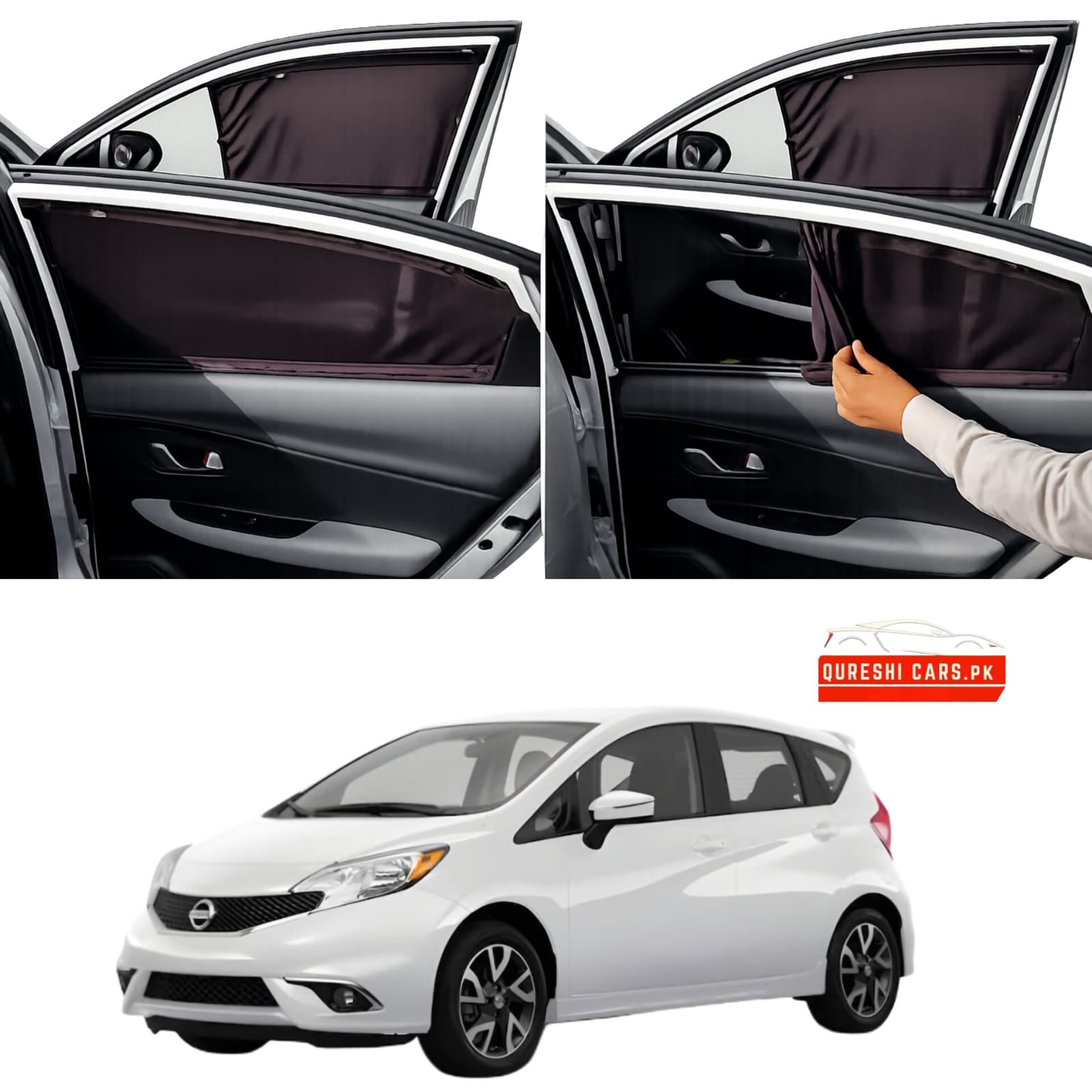 Retractable Sun Shades for Nissan Versa (2012-2025) | UV Protection & Cabin Cooling