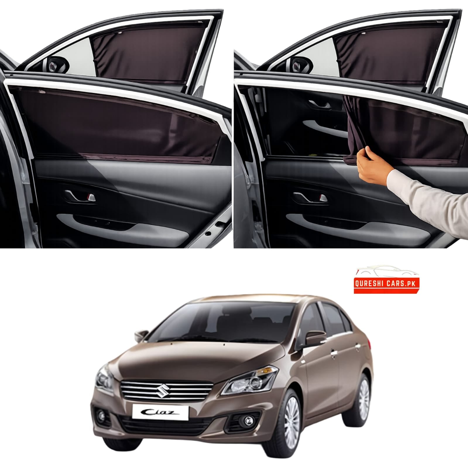 Retractable Sun Shades for Suzuki Ciaz (2014-2025) | UV Protection & Cabin Cooling