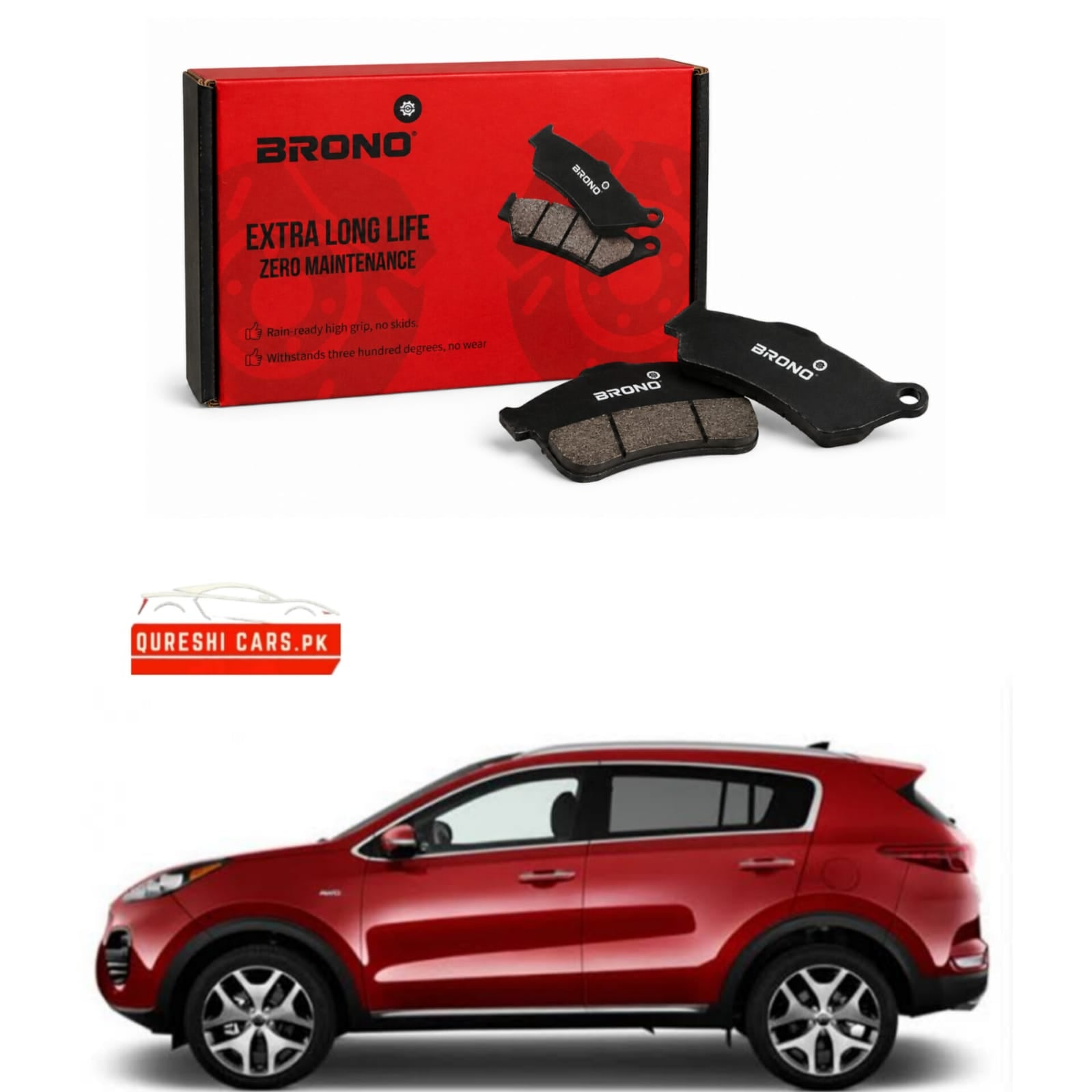 Premium Rear Disc Brake Pads (Brono) for Kia Sportage | Smooth & Reliable Stopping