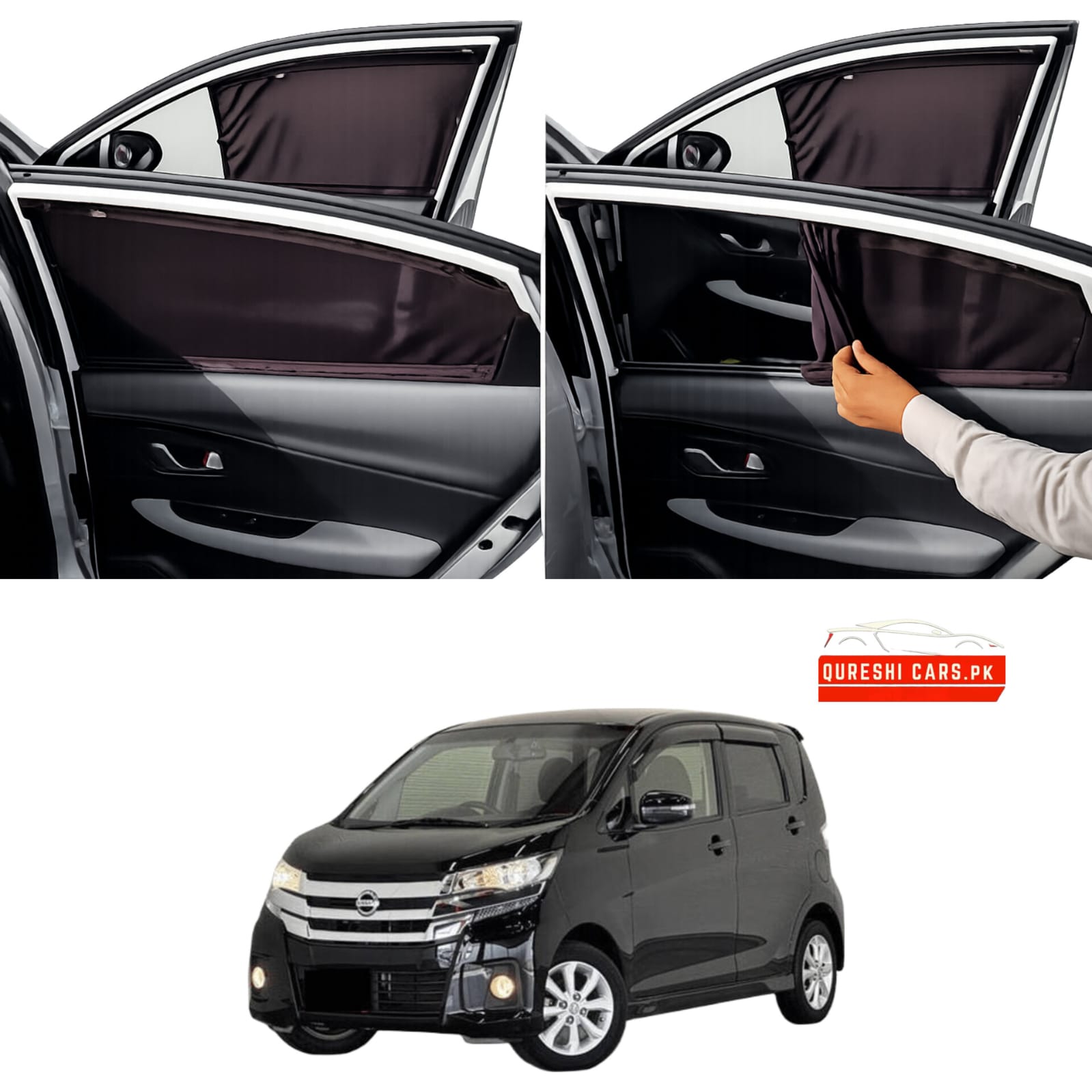 Retractable Sun Shades for Nissan Dayz (2019-2026) | UV Protection & Cabin Cooling