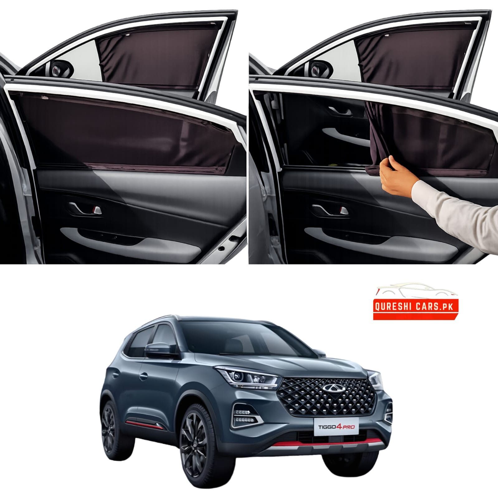 Retractable Sun Shades for Chery Tiggo 4 Pro (2022-2026) | Heat Protection & Privacy
