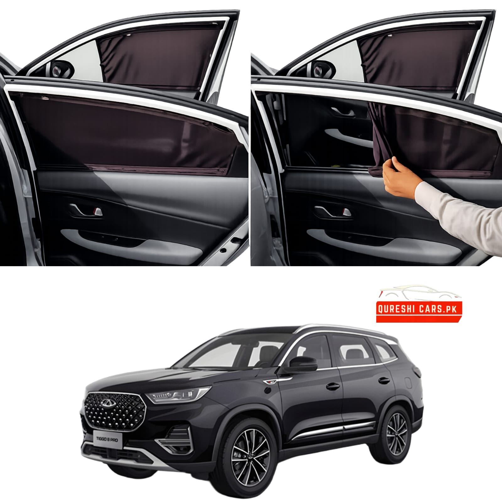 Retractable Sun Shades for Chery Tiggo 8 Pro (2022-2025) | Premium UV Protection & Comfort