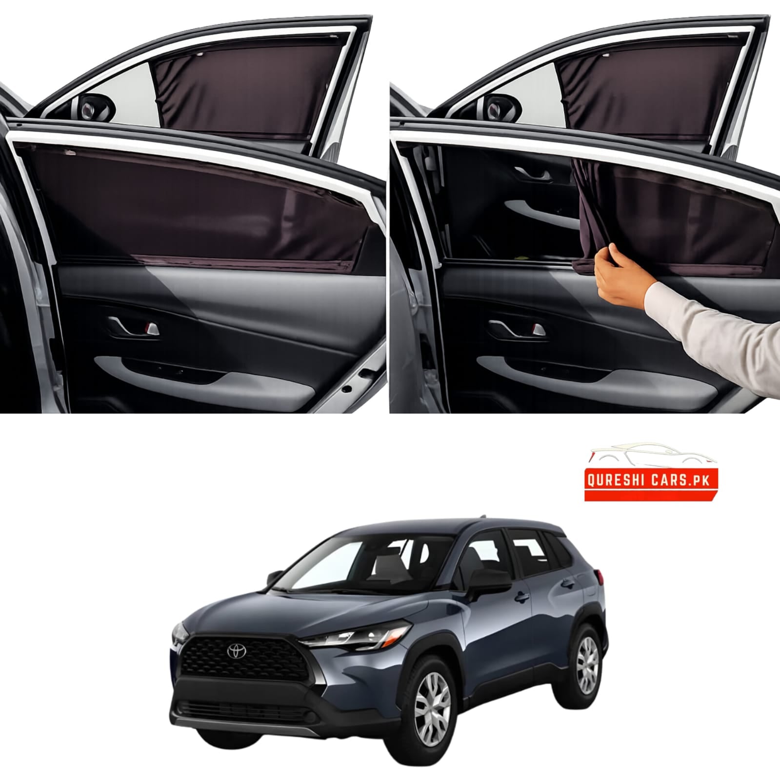 Premium Retractable Sun Shades for Toyota Corolla Cross (2020-2026) | Heat Protection & Privacy