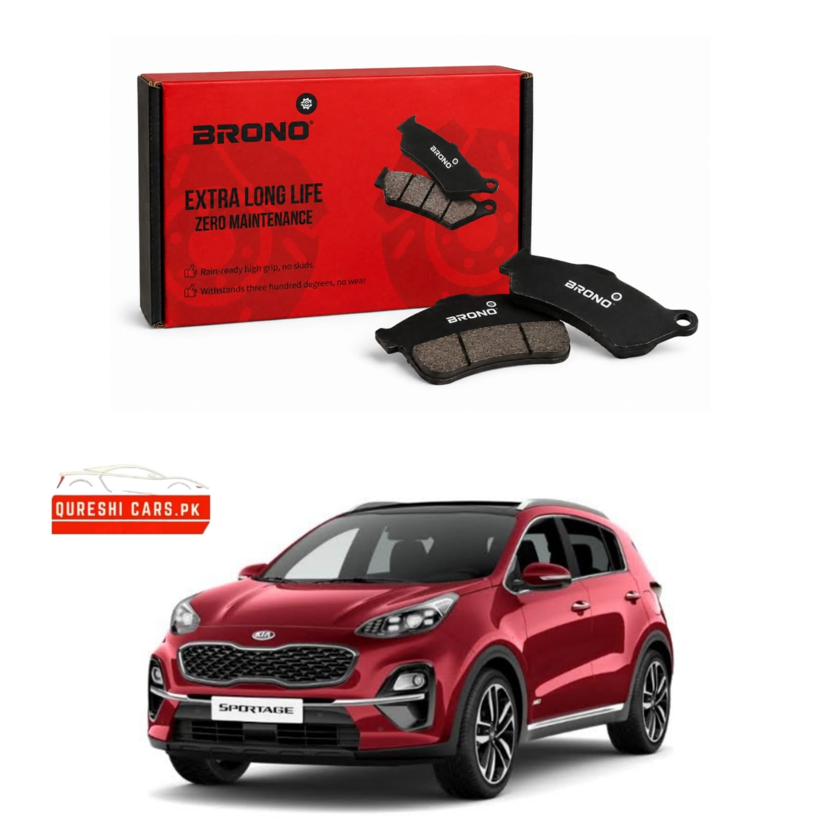 Premium Front Disc Brake Pads (Brono) for Kia Sportage | Superior Stopping Power & Safety