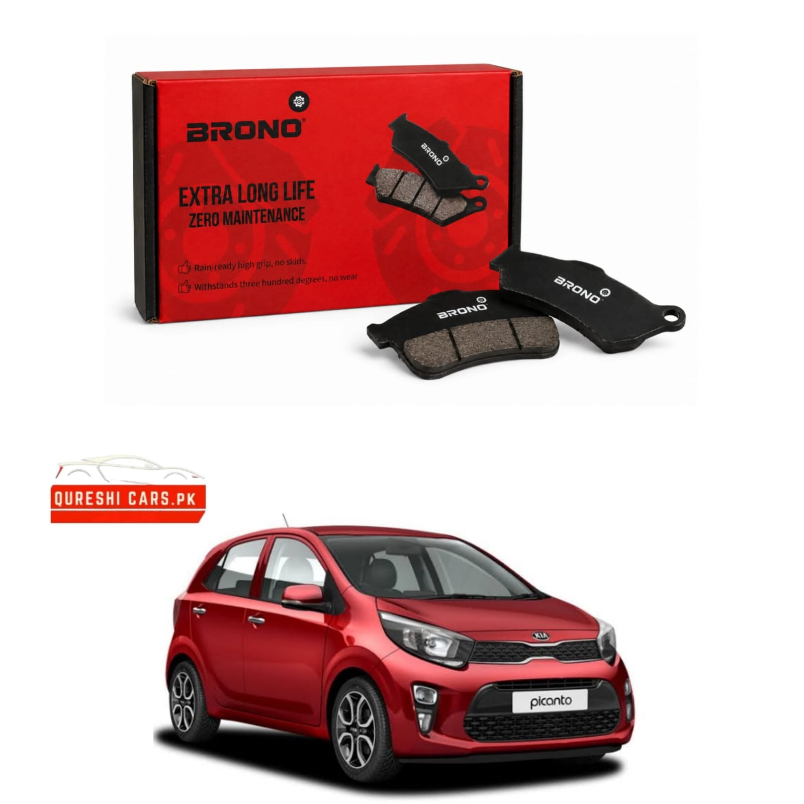 Premium Front Disc Brake Pads (Brono) for Kia Picanto (2011 - 2026) | Superior Stopping Power