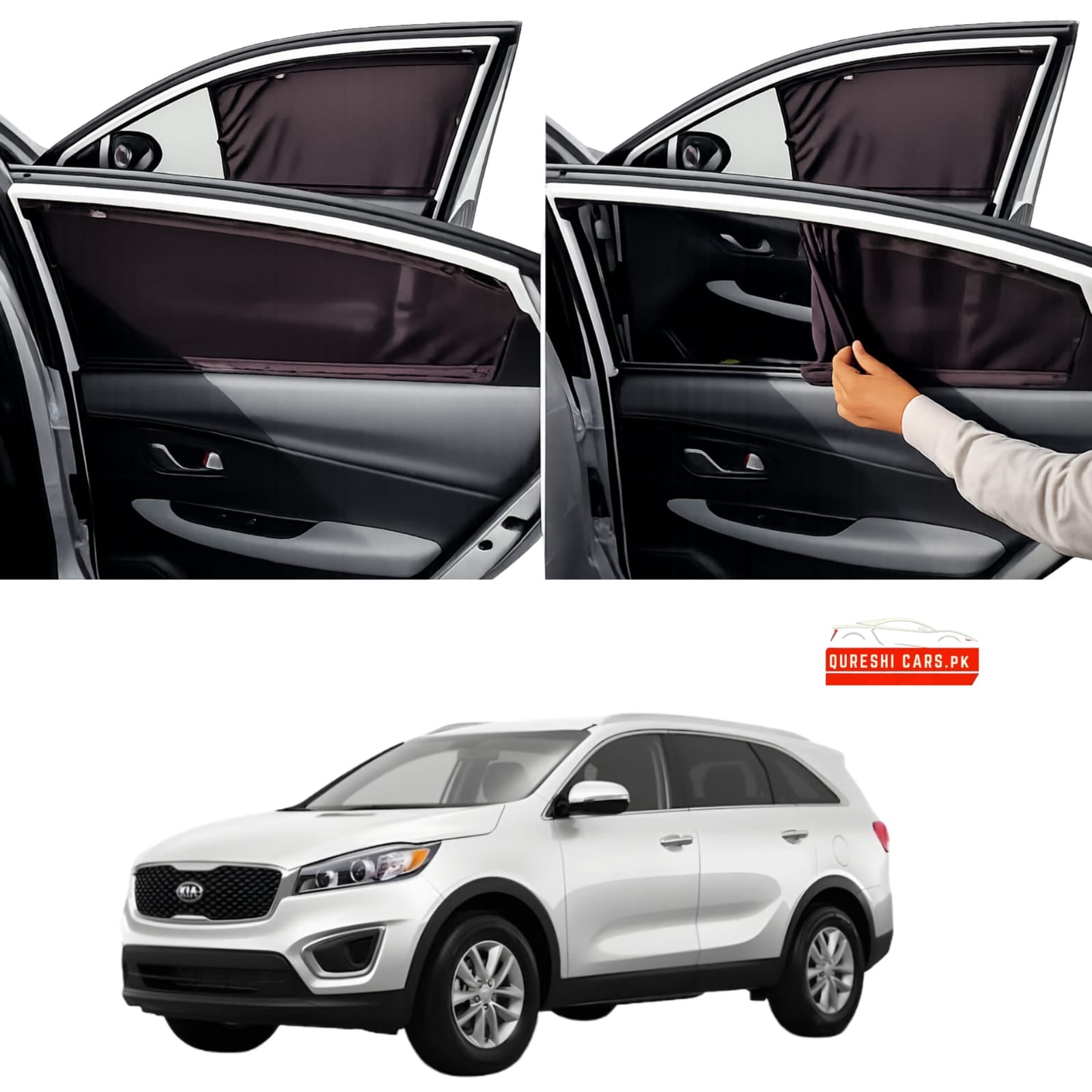 Retractable Sun Shades for Kia Sorento (2015-2026) | Heat Protection & Premium Privacy