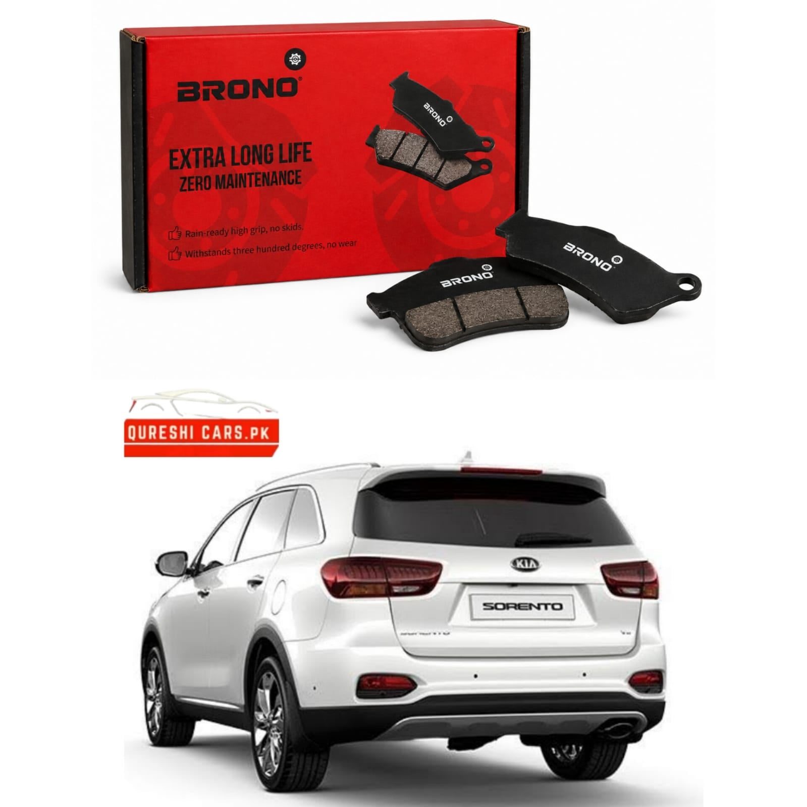 Premium Rear Disc Brake Pads (Brono) for Kia Sorento | Enhanced Safety & Reliable Stopping