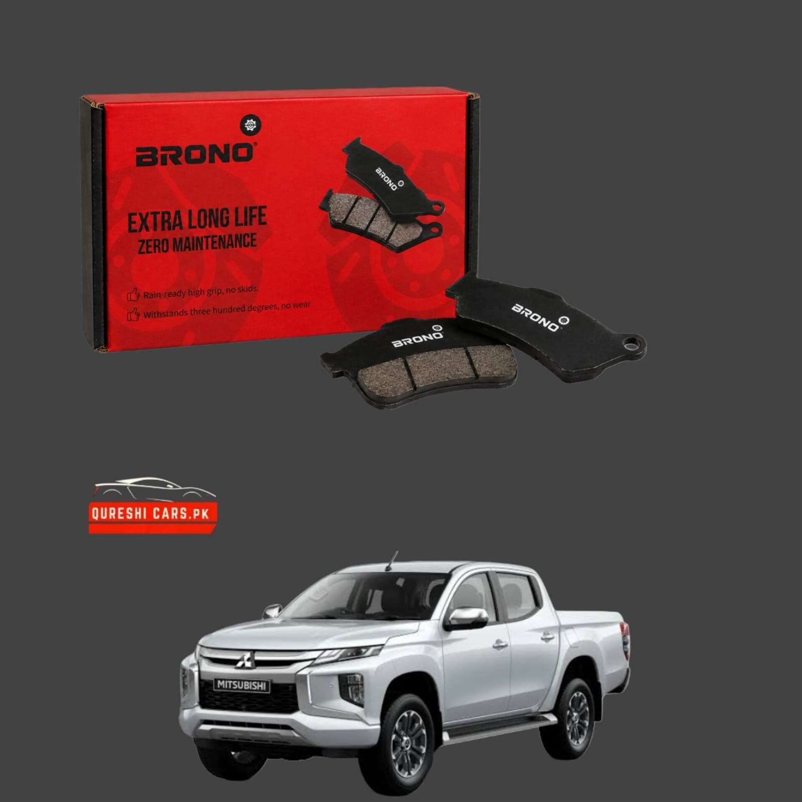 Premium Front Disc Brake Pads (Brono) for Mitsubishi L200 | Heavy-Duty Stopping Power