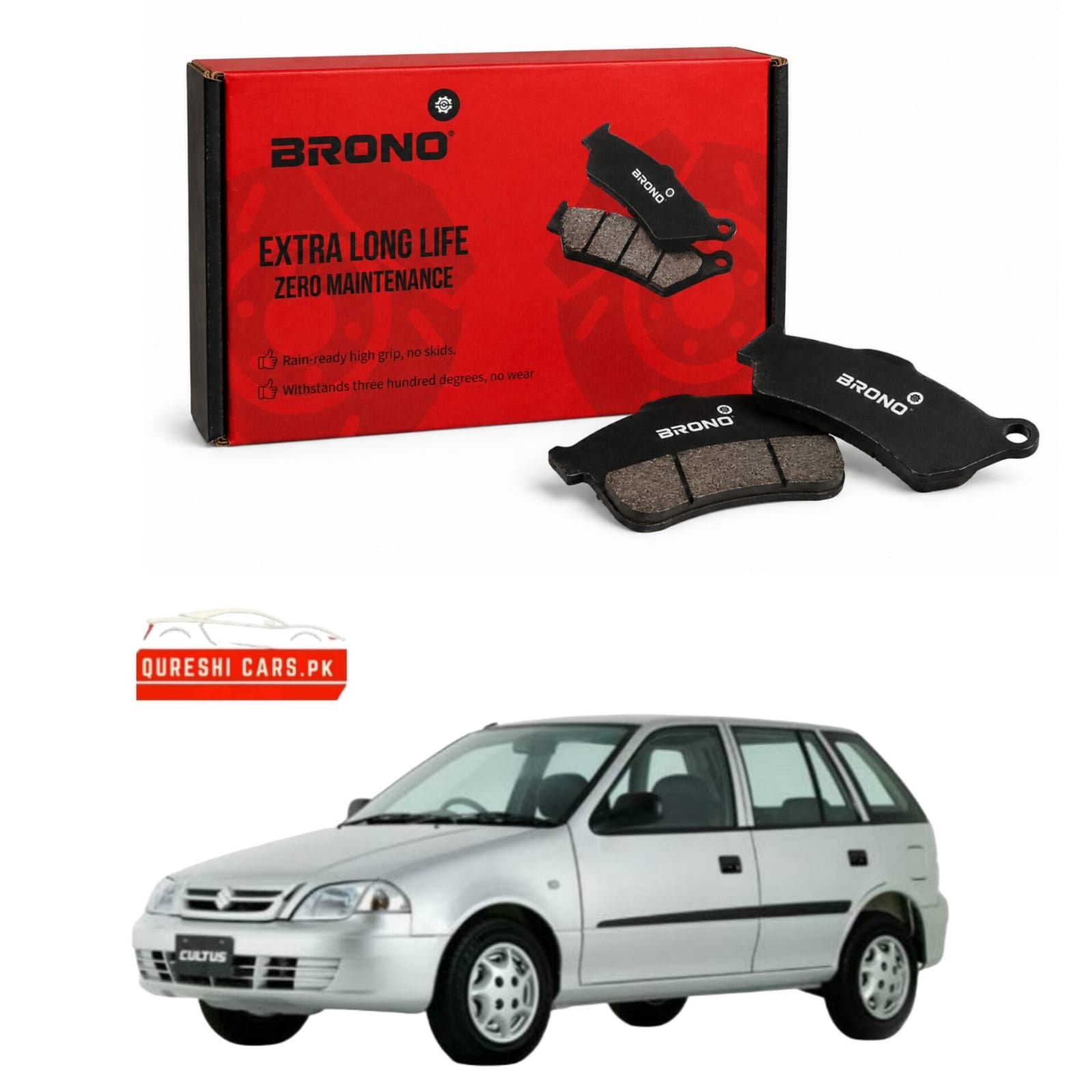 Premium Front Disc Brake Pads (Brono - O/M Spec) for Suzuki Cultus | High-Performance Stopping Power