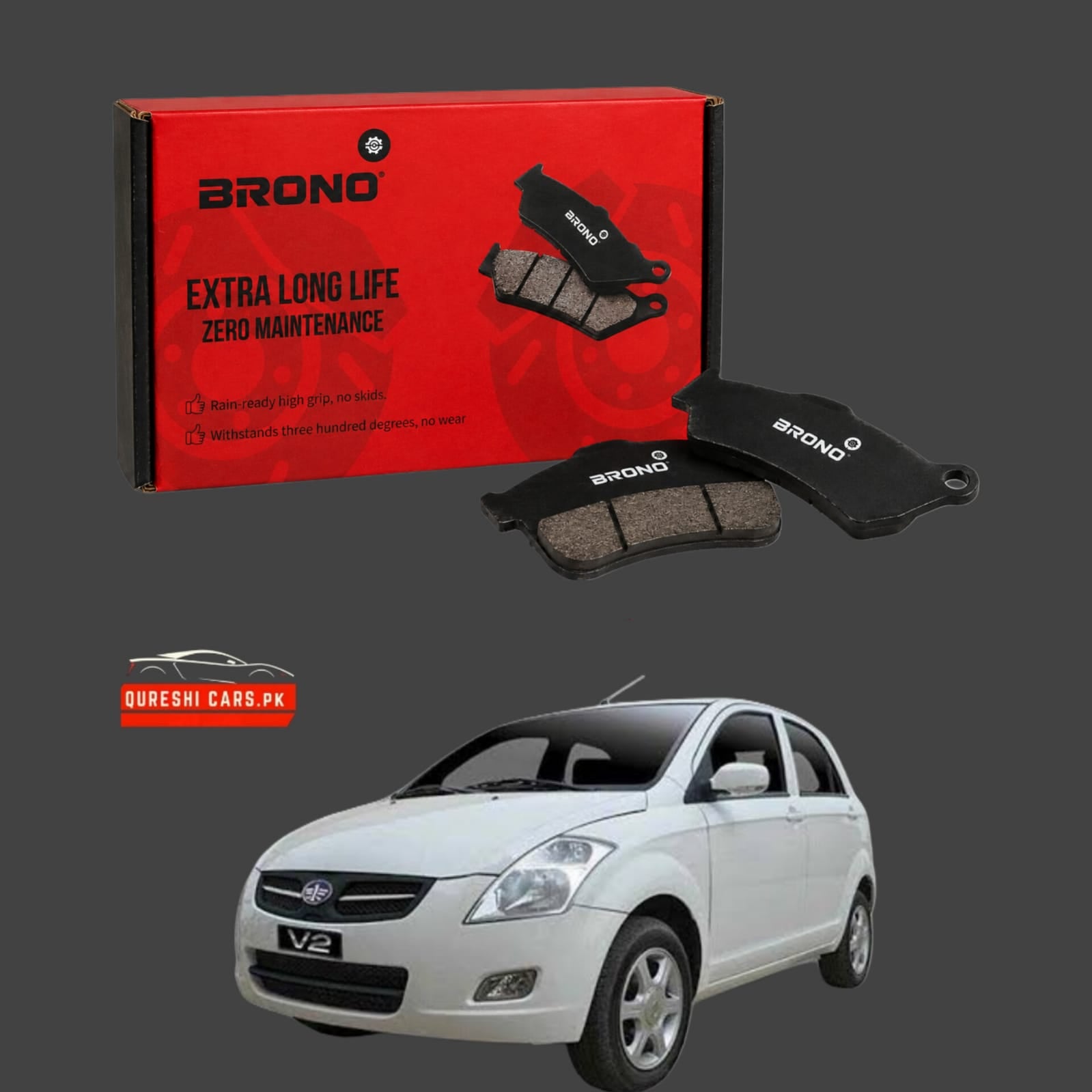 Premium Front Disc Brake Pads (Brono) for FAW V2 (2014-2021) | Reliable Stopping Power