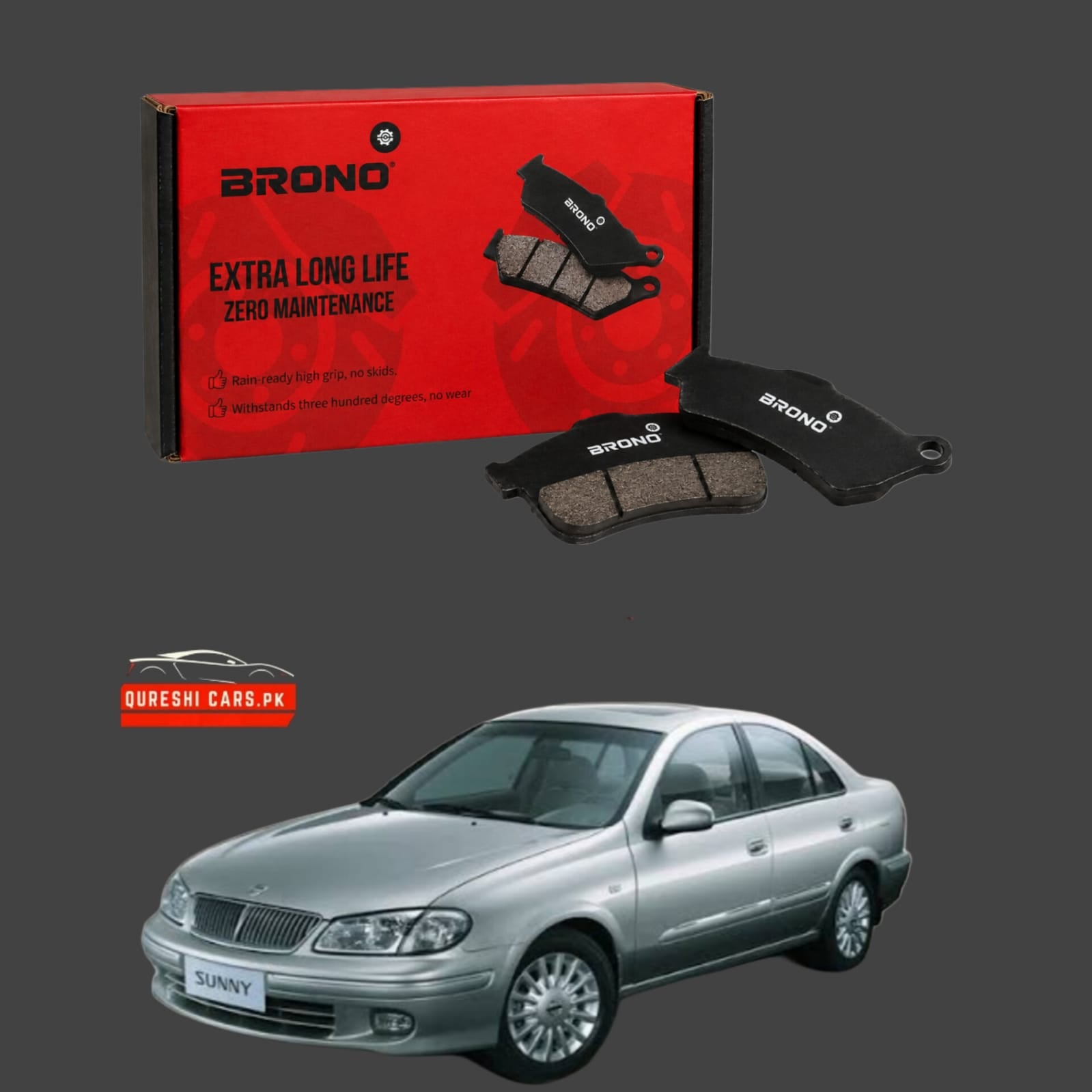 Premium Front Disc Brake Pads (Brono) for Nissan Sunny (1990-2010) | Reliable Stopping Power