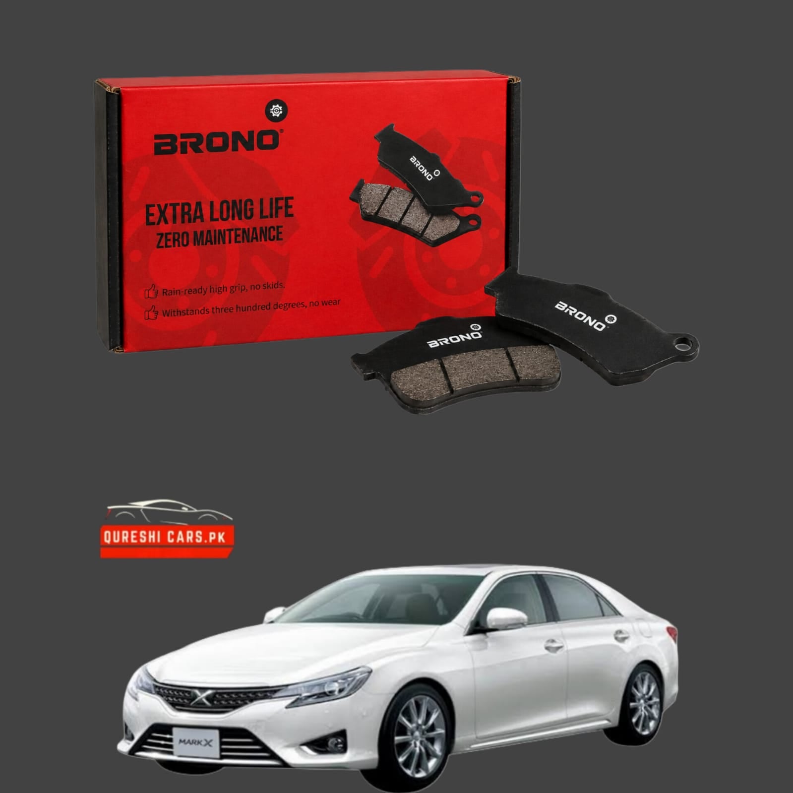 Premium Front Disc Brake Pads (Brono) for Toyota Mark X | High-Performance Stopping Power