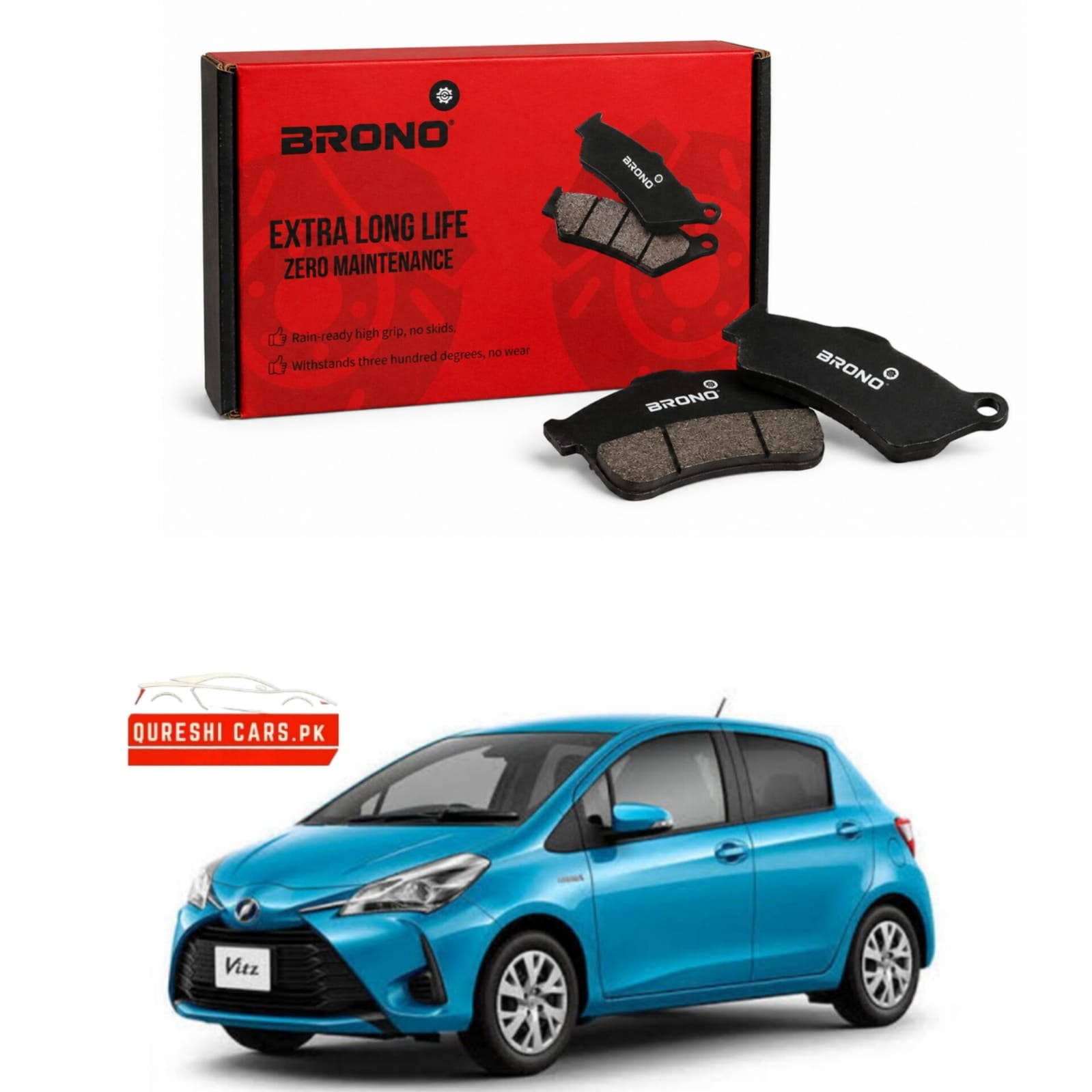 Premium Front Disc Brake Pads (Brono) for Toyota Vitz (2011 - 2019) | Superior Stopping Power