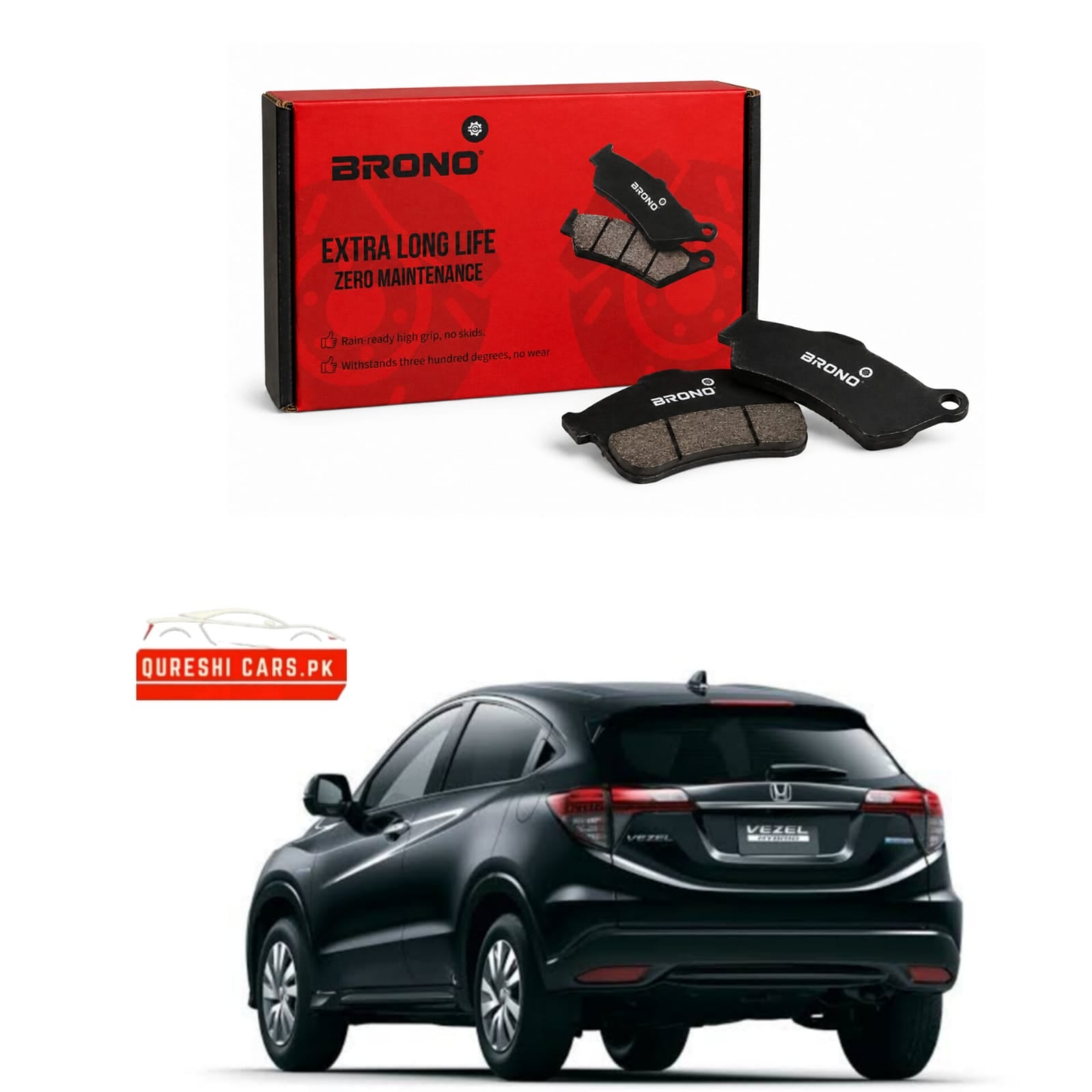 Premium Rear Disc Brake Pads (Brono) for Honda Vezel (2013 - 2021) | Safe & Reliable Stopping