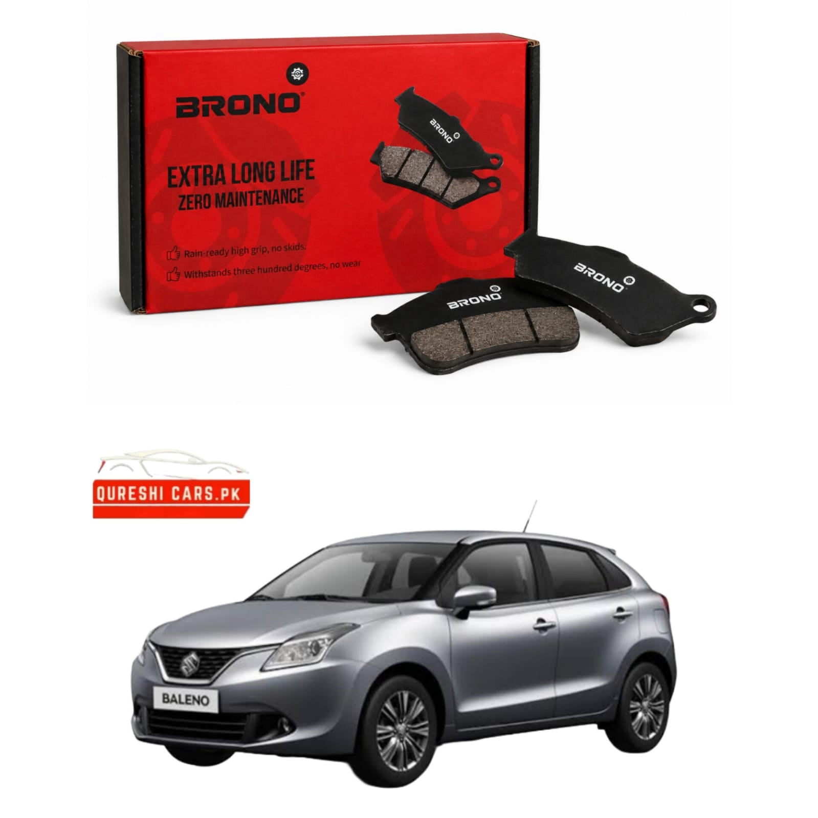 Premium Front Disc Brake Pads (Brono) for Suzuki Baleno | High-Performance Stopping Power