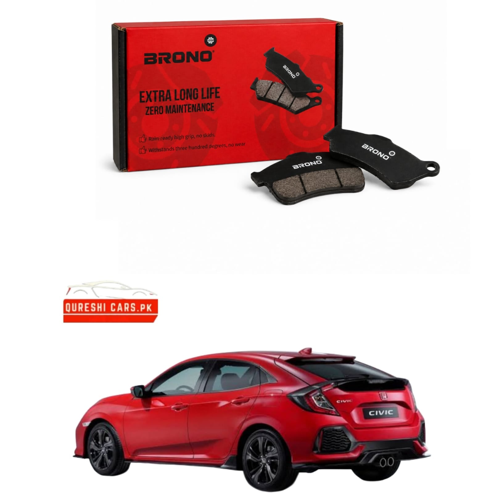 Premium Rear Disc Brake Pads (Brono) for Honda X / HR-V  (2016 - 2022) | Reliable Stopping Power
