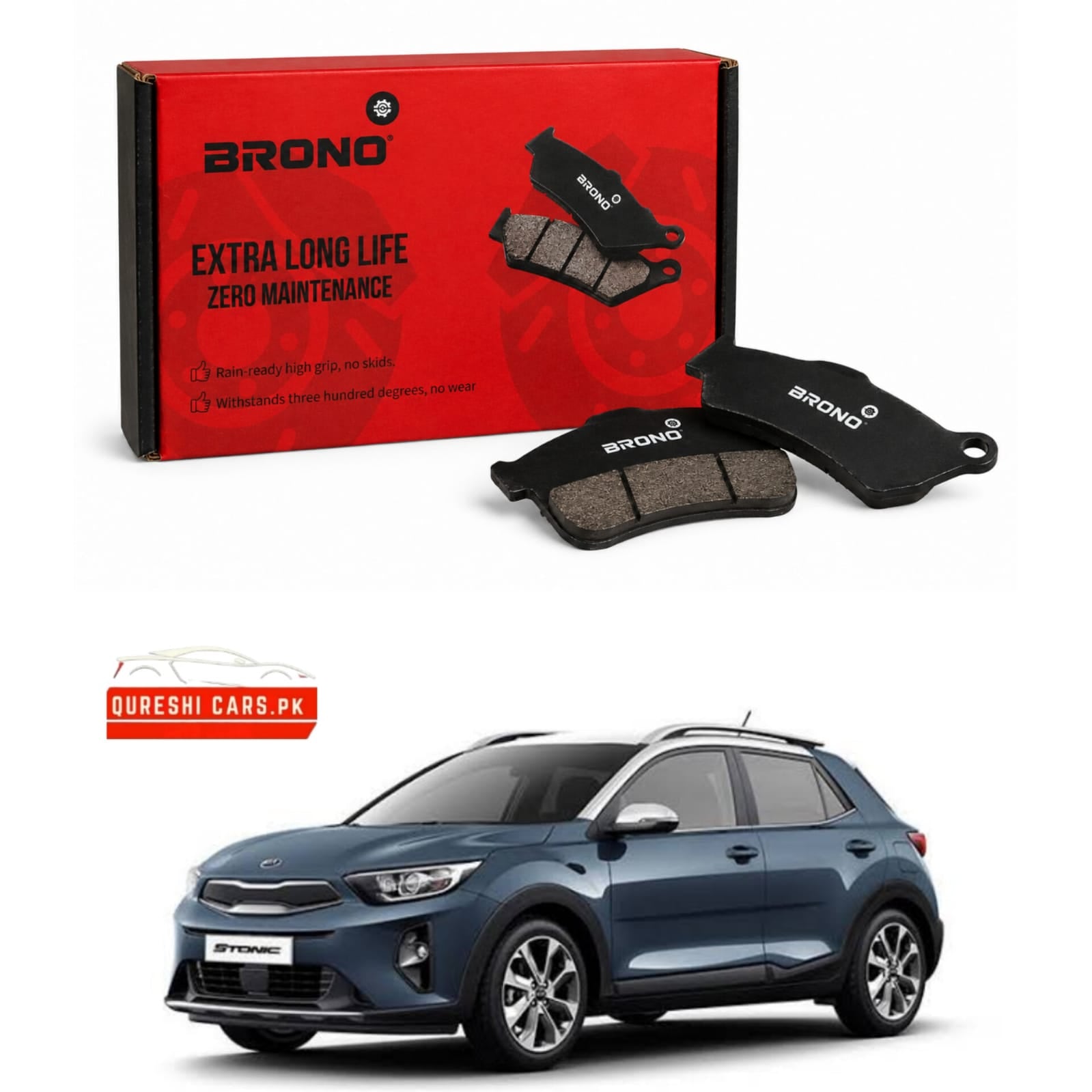 Premium Front Disc Brake Pads (Brono) for Kia Stonic | Reliable Stopping Power & Performance