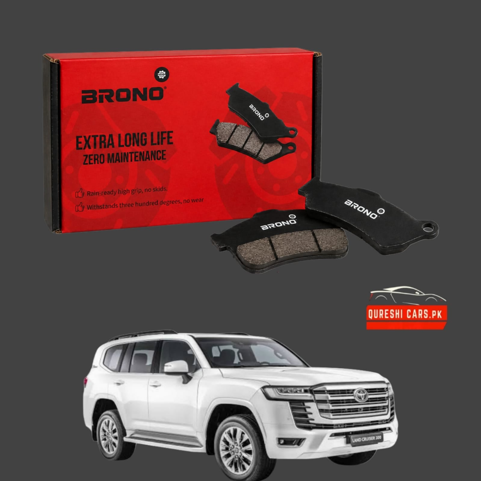 Premium Front Disc Brake Pads (Brono) for Toyota Land Cruiser | Ultimate Stopping Power & Durability