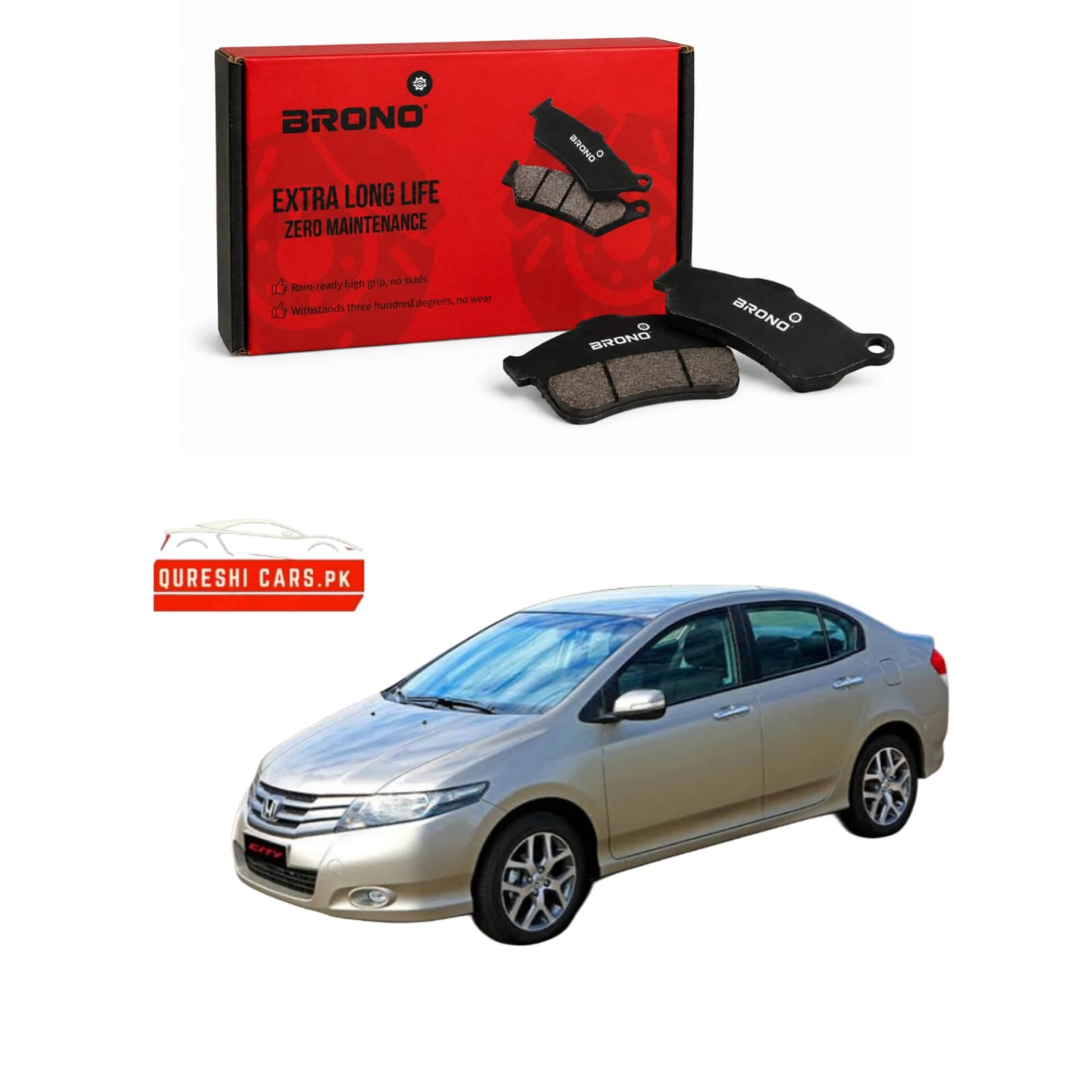 Premium Front Disc Brake Pads (Brono) for Honda City (2009 - 2021) | Superior Stopping Power
