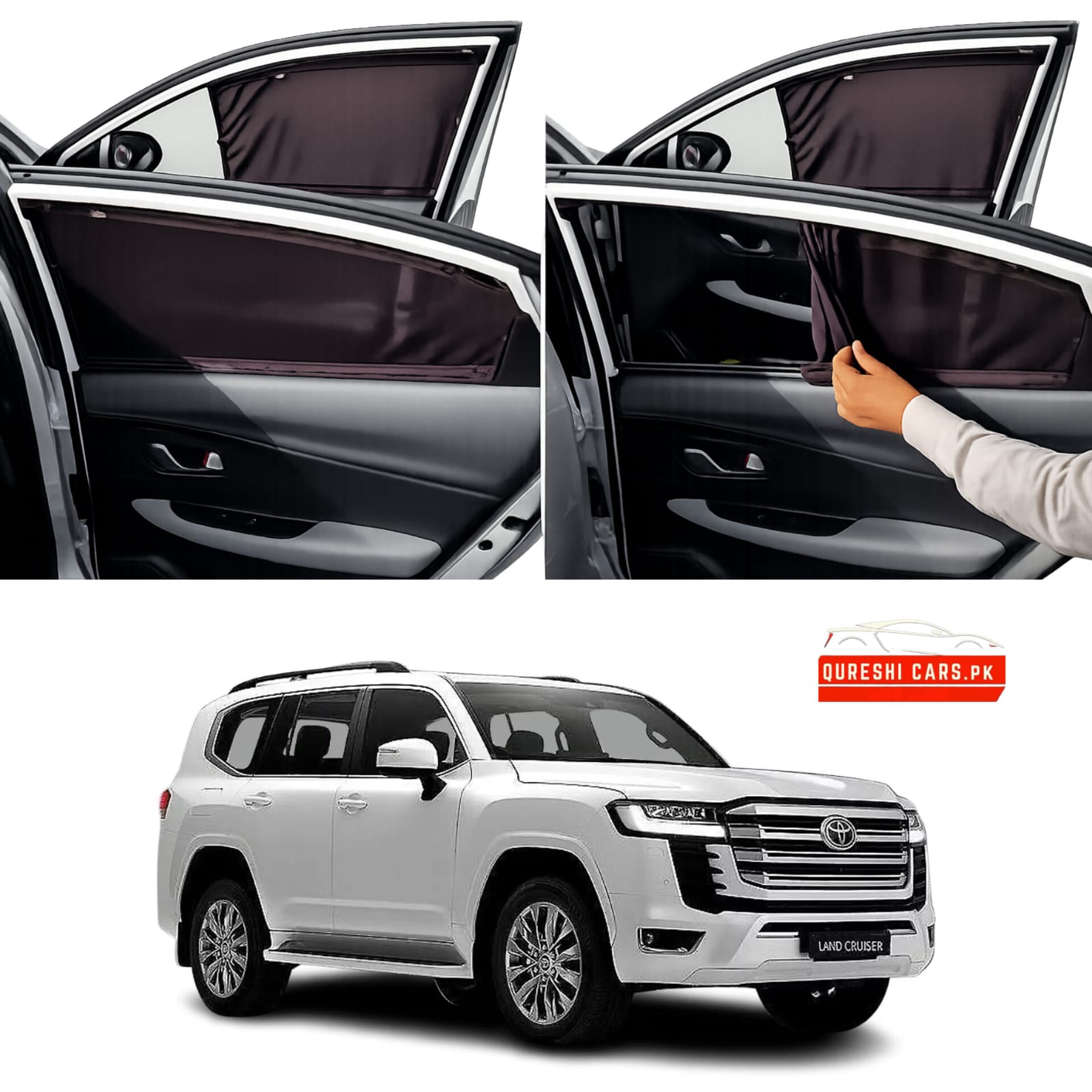 Premium Retractable Sun Shades for Toyota Land Cruiser (2008-2026) | Ultimate UV Protection
