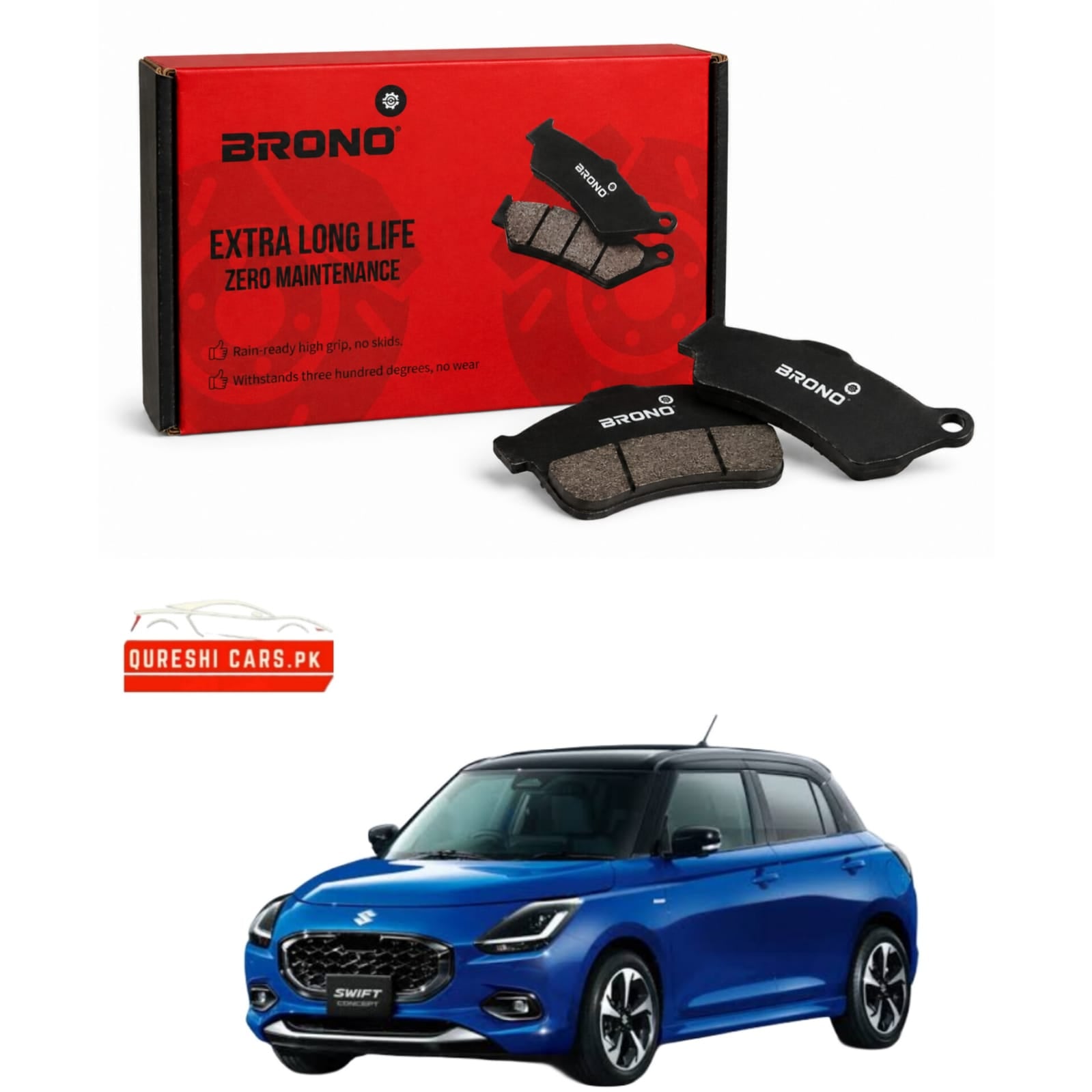 Brono Front Disc Brake Pads for Suzuki Swift (N/M) | High-Performance Braking