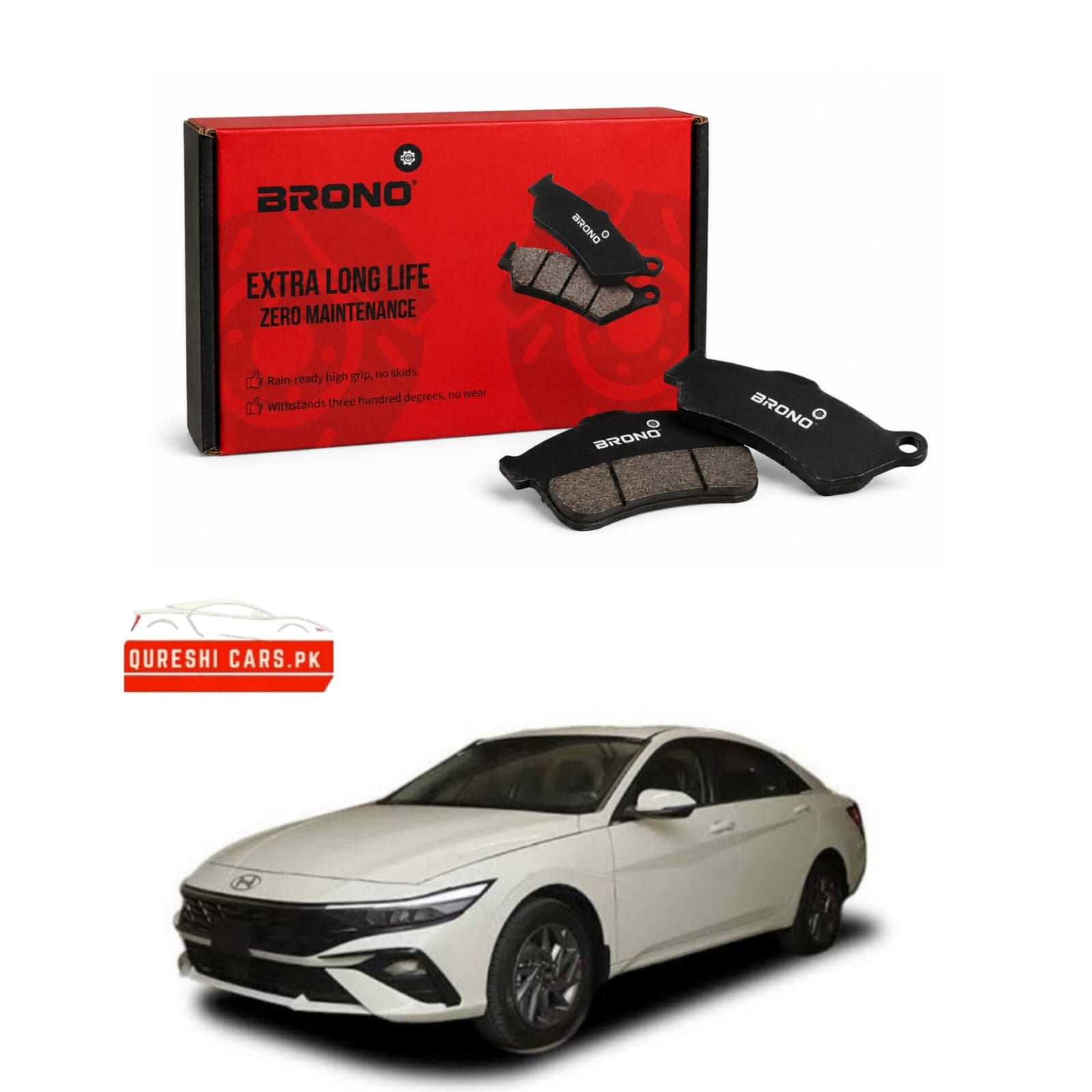 Premium Front Disc Brake Pads (Brono) for Hyundai Elantra | Superior Stopping Power