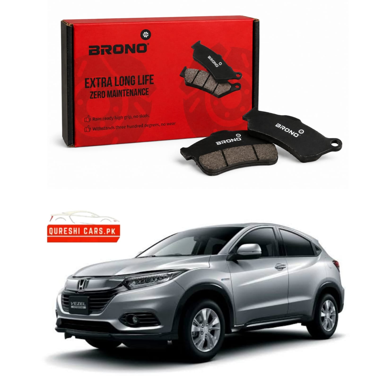 Premium Front Disc Brake Pads (Brono) for Honda Vezel (2013 - 2021) | Safe & Reliable Stopping
