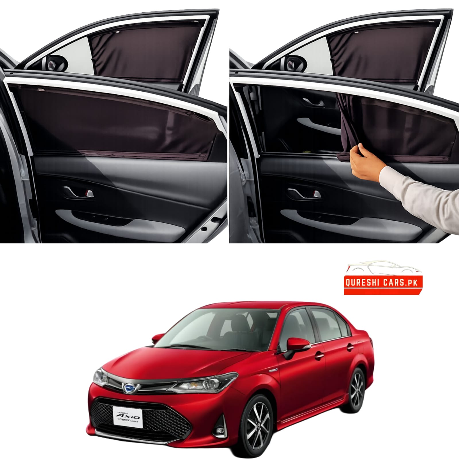 Retractable Sun Shades for Toyota Corolla Axio (2007-2021) | UV Protection & Cabin Cooling