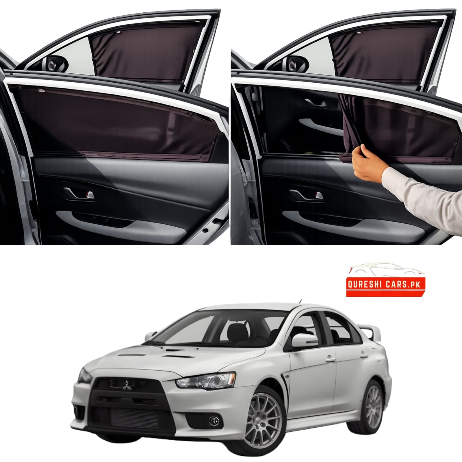 Retractable Sun Shades for Mitsubishi Lancer (2007-2017) | UV Protection & Cabin Cooling